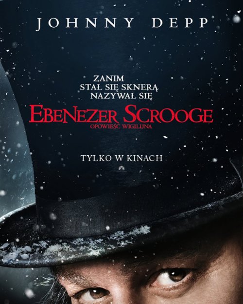 Plakat filmu Ebenezer Scrooge. Opowieść wigilijna 2026 z Johnnym Deppem